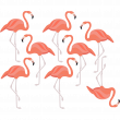 Muurstickers dieren - Muursticker artistieke roze flamingo's - ambiance-sticker.com