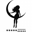 Muurstickers slaapkamer - Muursticker meisje op de maan - ambiance-sticker.com