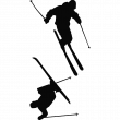 Muurstickers sport en voetbal - Muursticker alpine skiën silhouetten - ambiance-sticker.com