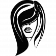 Muurstickers silhouettes - Muursticker meisje gezicht 2 - ambiance-sticker.com