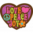 Muurstickers auto - Muursticker auto hart love peace joy - ambiance-sticker.com