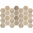 Muurstickers hexagon cementtegels - Muursticker zeshoekige tegels verweerd hout - ambiance-sticker.com
