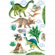 Muurstickers dinosaurus - Muursticker acryl geschilderde dinosaurussen - ambiance-sticker.com