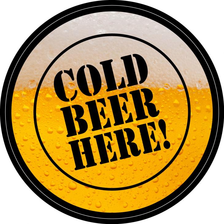 Muurstickers voor koelkast - Muursticker decoratieve Cold beer here - ambiance-sticker.com