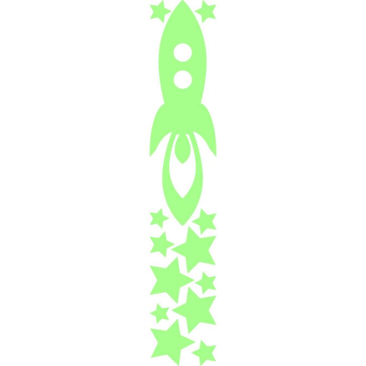 Muurstickers fosforescerend - Muursticker raket en sterren - ambiance-sticker.com