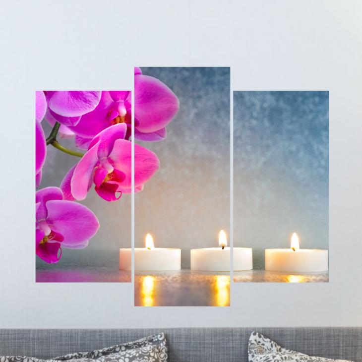 De orchidee met kaarsen - ambiance-sticker.com