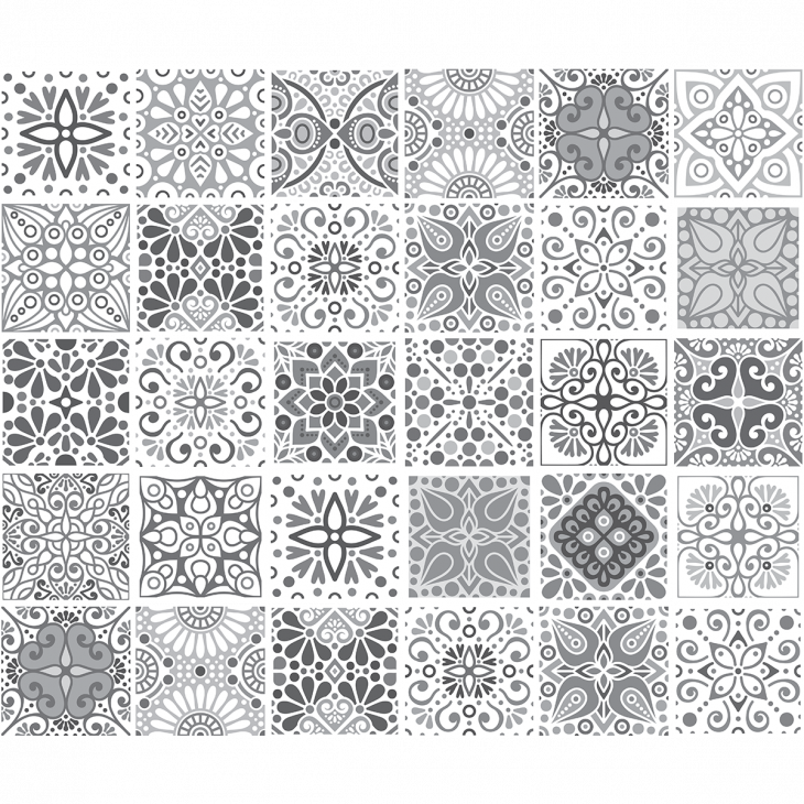 muurstickers cement tegels - 30 muursticker tegel azulejos yanet - ambiance-sticker.com
