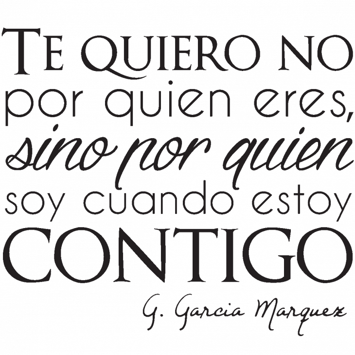 Muurstickers teksten - Muursticker citaat Te quiero no - G. Garcia Marquez - ambiance-sticker.com