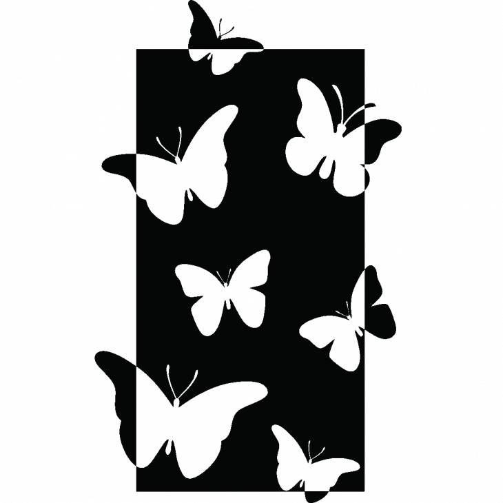 Muurstickers dieren - Muursticker Ontwerp wolken van vlinders - ambiance-sticker.com