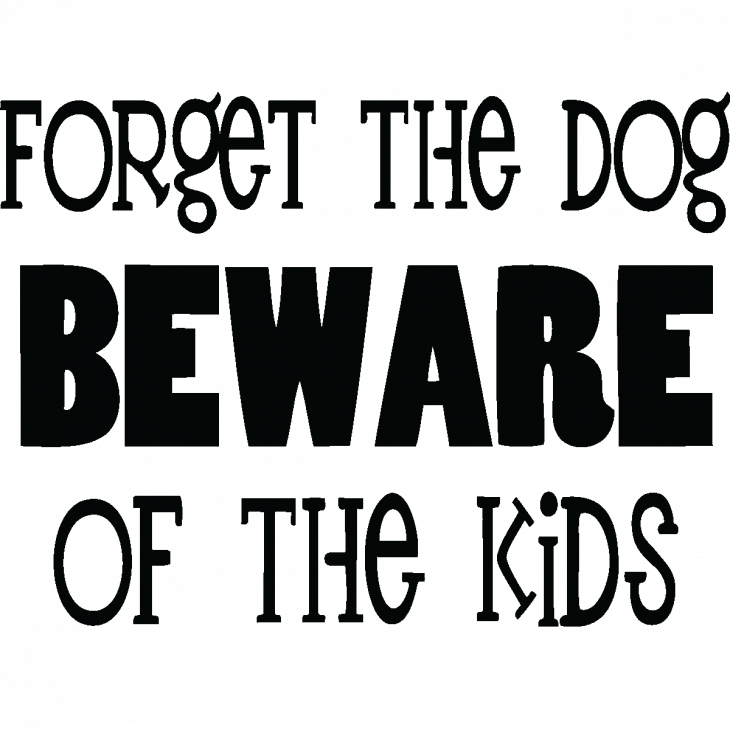 Muurstickers teksten - Muursticker Dog kids - ambiance-sticker.com