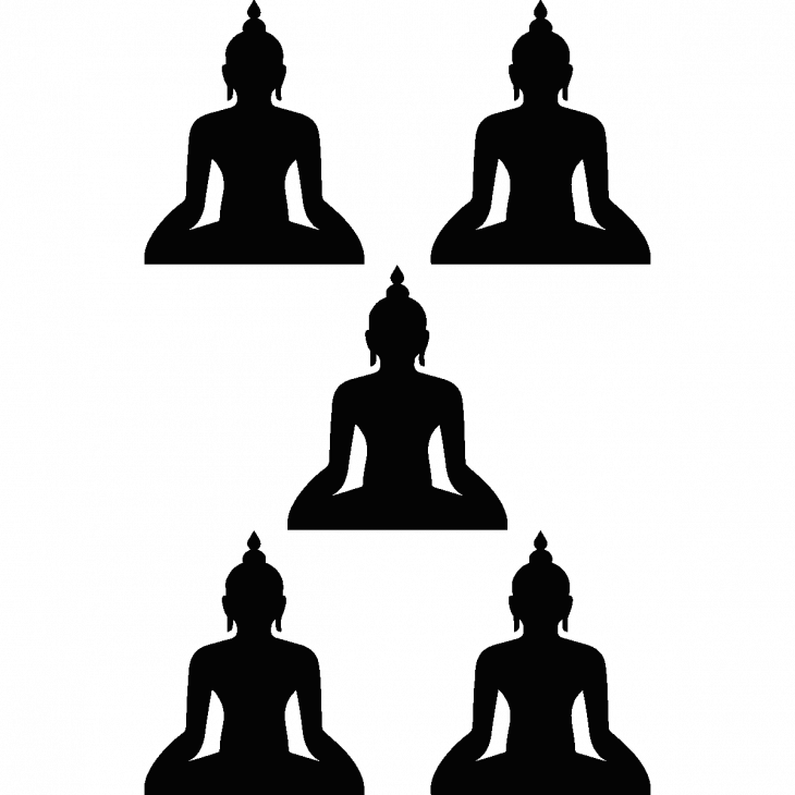 Muurstickers silhouettes - Muursticker set van Boeddha figuren - ambiance-sticker.com