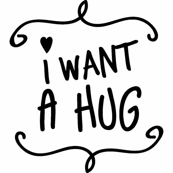 Muurstickers teksten - Muursticker I want a hug - ambiance-sticker.com