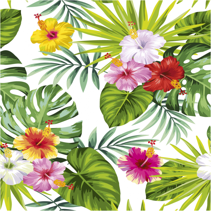 muurstickers tropisch behang- Muursticker tropisch behang Sullana - ambiance-sticker.com