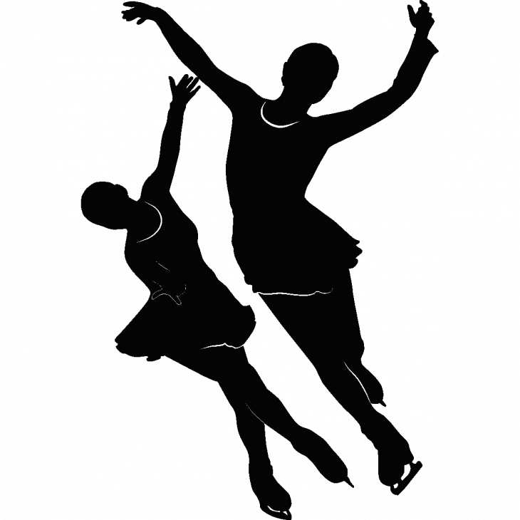 Muurstickers sport en voetbal - Muursticker kunstschaatsers - ambiance-sticker.com