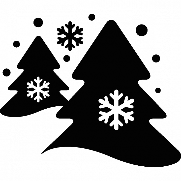 Muurstickers decoratie Kerstmis - Muursticker pijnbomen en sneeuw - ambiance-sticker.com