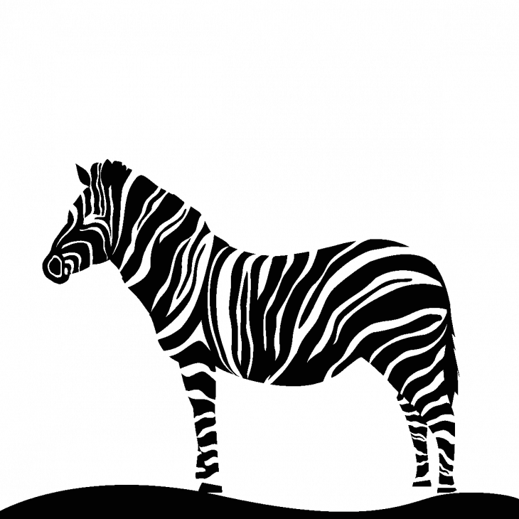 Muurstickers dieren - Muursticker Silhouet Zebra - ambiance-sticker.com