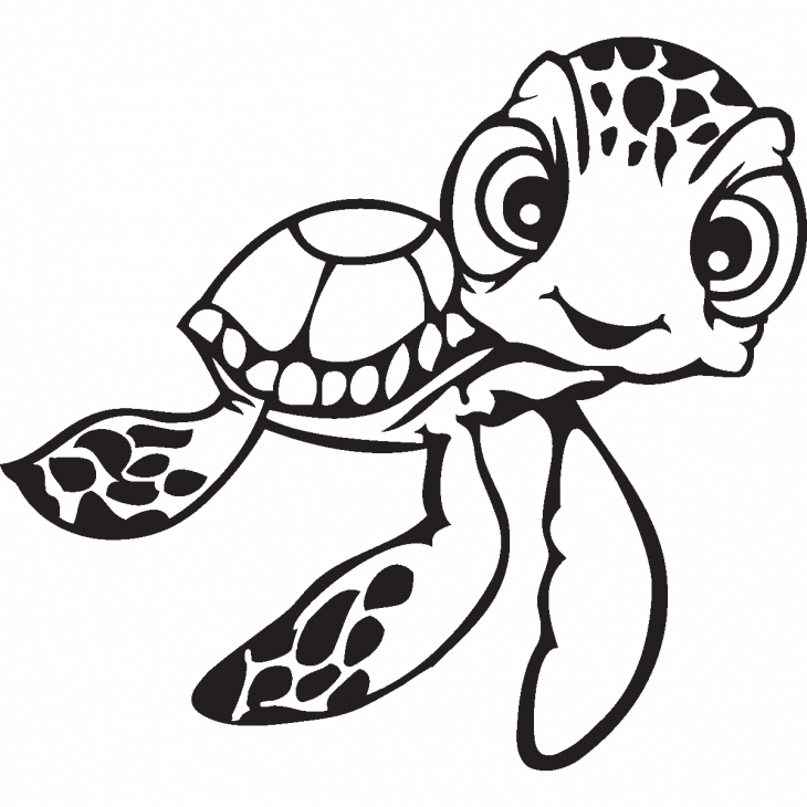 Muurstickers dieren - Muursticker Schildpad met grote ogen - ambiance-sticker.com