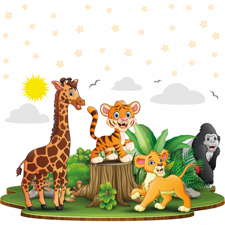Muurstickers dieren - Muursticker dieren afrika baby's - ambiance-sticker.com